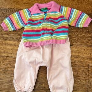 Zara mini pink cotton pants Benetton cotton multicolor sweater 1-3 months